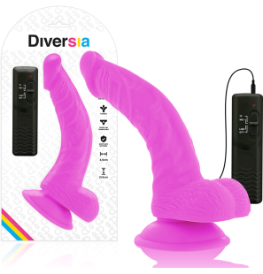 DIVERSIA Flexible Vibrating Dildo, Lilac, 21,5 cm – image 2