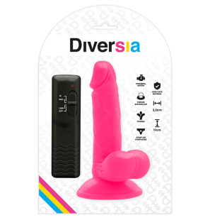 DIVERSIA flexible vibrating dildo 17 cm pink – image 7