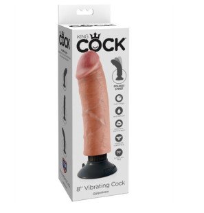 KING COCK vibrerende dildo 20,32 cm met natuurlijke vormgeving – foto 2