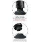 Vibrating dildo with testicles, 23 cm, black – image 5