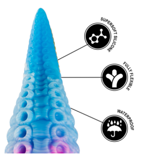 Gode Phorcys en silicone bleu, petit format – photo 7