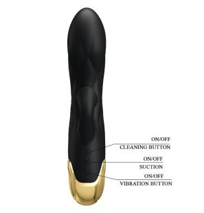 Pretty Love vibromasseur rechargeable de luxe noir avec finition dorée – photo 3