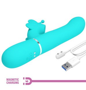 Pretty Love Multifunctional Rabbit Vibrator with Butterfly Detail – image 9