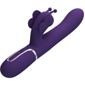 Pretty Love multifunctionele rabbit vibrator met vlindervormige stimulatie