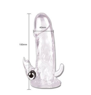 Przedłużka penisa z elementem stymulującym w kształcie królika 18 cm – zdjęcie 5
