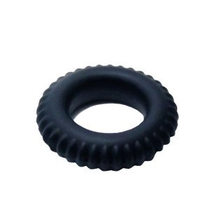 Czarny pierścień erekcyjny BAILE 1,9 cm do intymnego wellness – zdjęcie 2