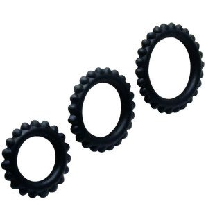 BAILE FOR HIM black penis ring set with 3 rings in different sizes – image 1