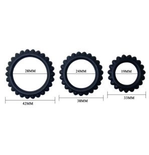 BAILE FOR HIM black penis ring set with 3 rings in different sizes – image 4