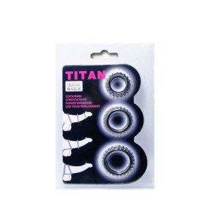 BAILE FOR HIM black penis ring set with 3 rings in different sizes – image 5