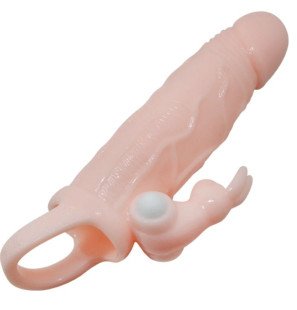 Vibrerende penis sleeve met konijn 16,5 cm – foto 1