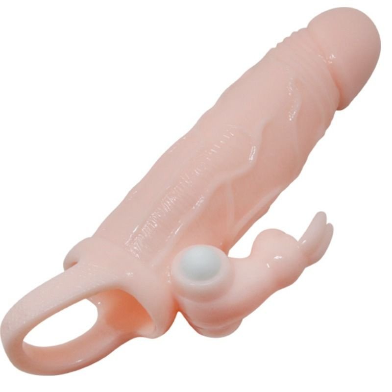 Vibrating penis sleeve with rabbit 16,5 cm – image 1