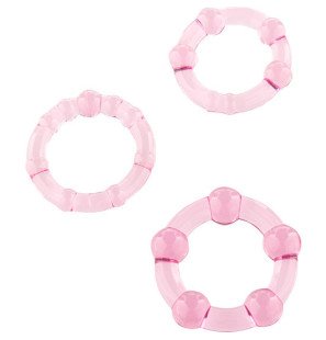 SEVEN CREATIONS set de trois anneaux péniens roses 21 mm – photo 1