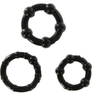 SEVEN CREATIONS Set aus drei schwarzen Penisringen 21 mm – Bild 1