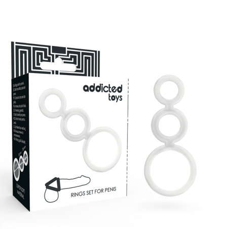 ADDICTED TOYS transparentes Penis- und Hodenring-Set 50 mm