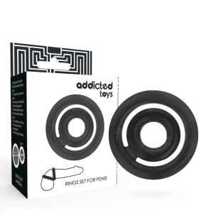 ADDICTED TOYS Potenz Black Penis Ring Set 42 mm – image 2