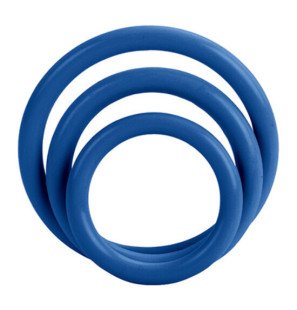 Calexotics set of three blue penis rings, 3 cm – image 1