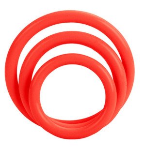 CALEXOTICS set de trois anneaux péniens rouges de 3 cm – photo 1