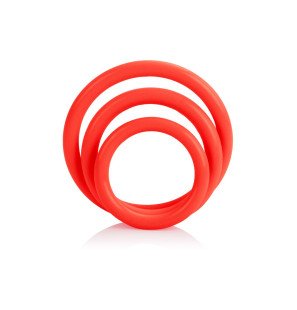 CALEXOTICS set de trois anneaux péniens rouges de 3 cm – photo 2