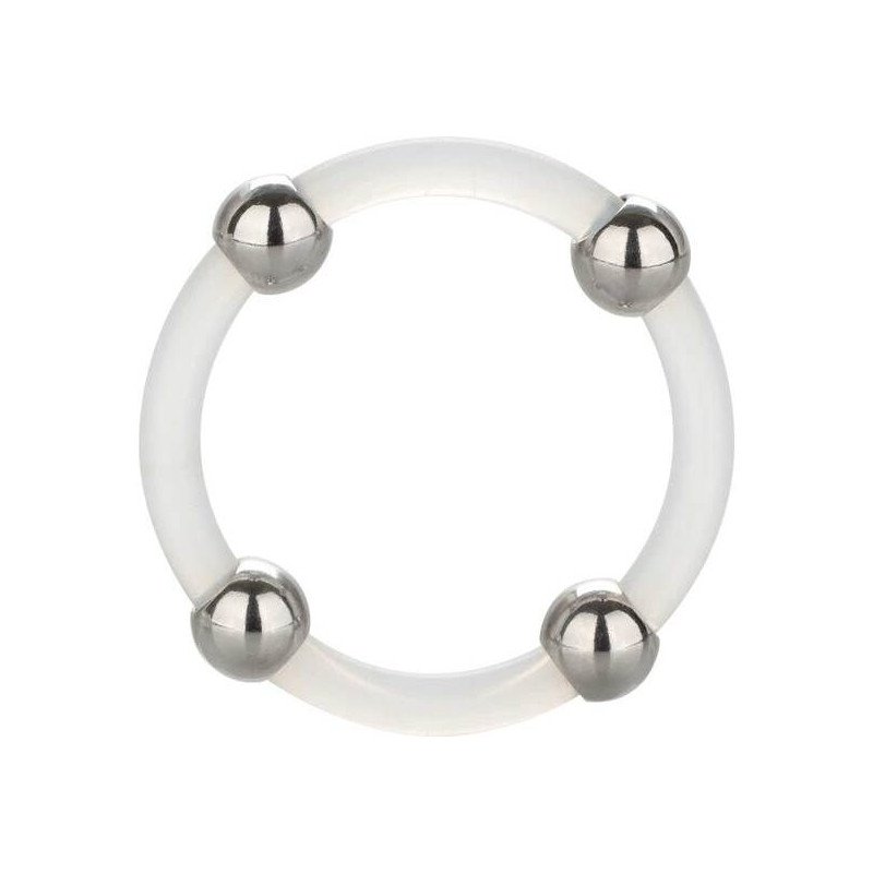 CALEXOTICS anneau pénien en silicone avec billes en acier, taille L – photo 1