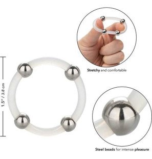 CALEXOTICS anneau pénien en silicone avec billes en acier, taille L – photo 2