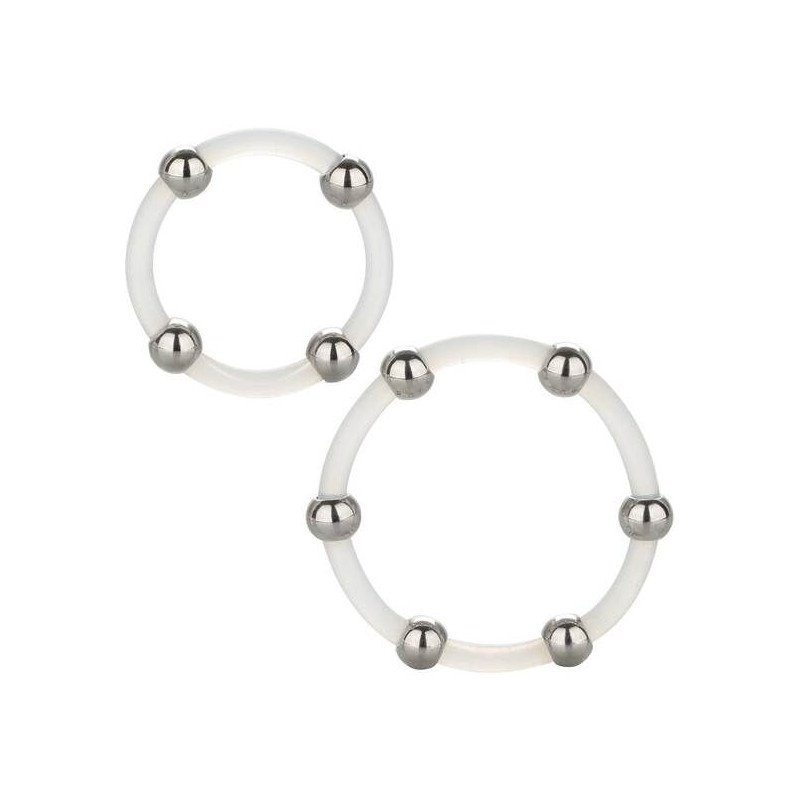 Calexotics Silikon-Penिसringe mit Stahlperlen – Set mit 2 – Bild 1 Calexotics Silikon-Penिसringe mit Stahlperlen – Set mit 2 – Bild 1