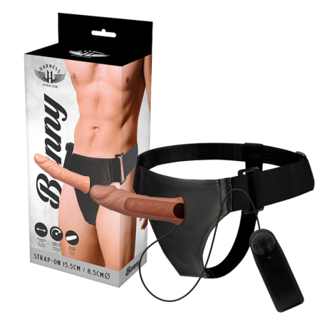 Harness Attraction Hollow Benny harnas met vibrator 15 cm of 4,5 cm
