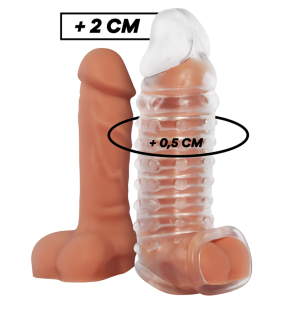 Gaine pénienne transparente VIRILXL de 13,5 cm – photo 1