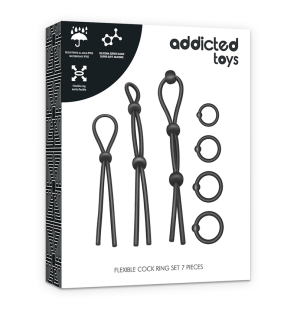 Addicted Toys – zestaw 7 elastycznych silikonowych pierścieni erekcyjnych – zdjęcie 7