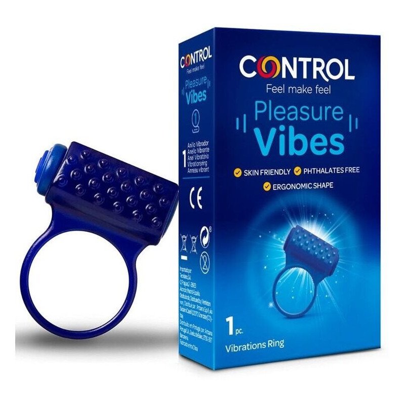 Wibrujący pierścień na penisa Control Plezier Vibes do intymnej przyjemności – zdjęcie 1