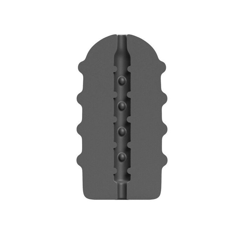 Masturbator All Black z wypustkami, 17 cm – zdjęcie 1