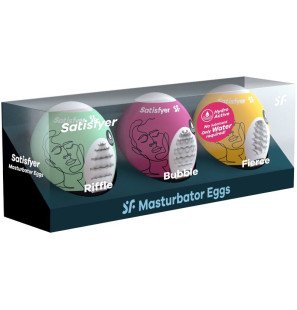 Set Satisfyer de 3 œufs masturbateurs Riffle, Bubble et Fierce – photo 2