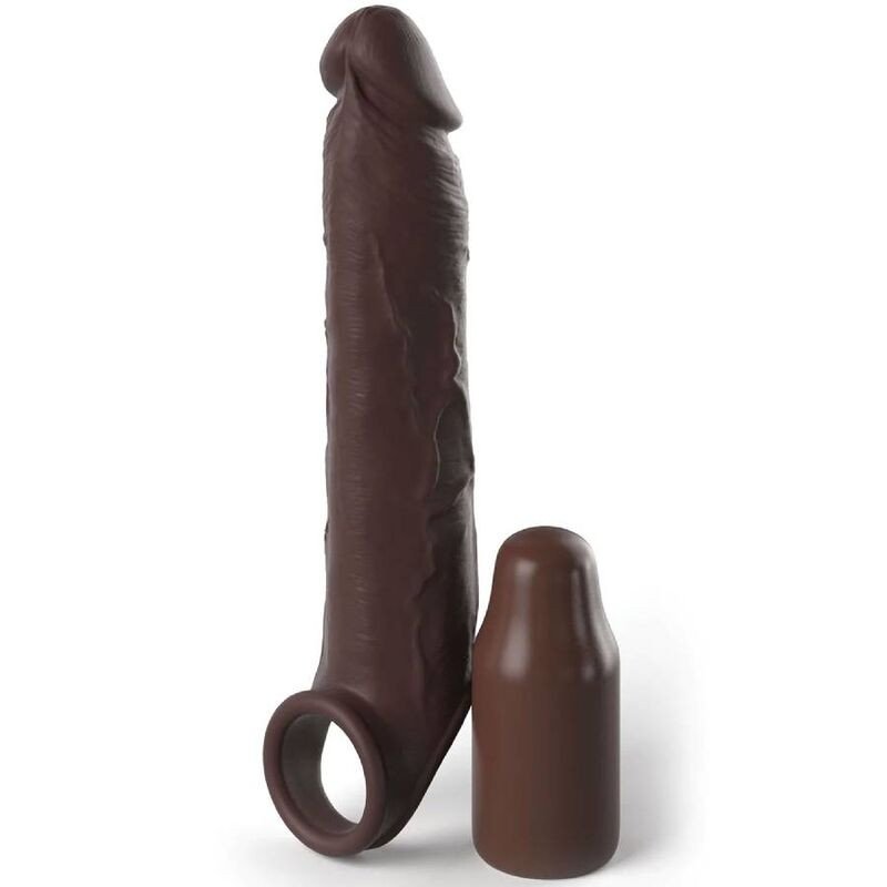 Fantasy X-Tensions przedłużka penisa z paskiem, 17,78 cm, brązowa – zdjęcie 1