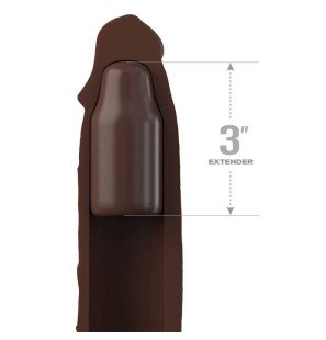 Fantasy X-Tensions przedłużka penisa z paskiem, 17,78 cm, brązowa – zdjęcie 2