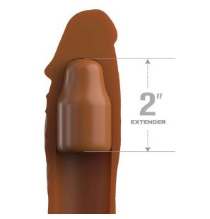 FANTASY X-TENSIONS Penishülle mit Plug, 20,32 cm, karamellfarben – Bild 2