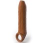 Ongesneden penis sleeve met bandje 17,78 cm in caramel – foto 1