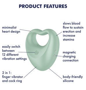 Satisfyer Perfect Paar – wibrujące pierścienie erekcyjne 3 cm, zielone – zdjęcie 5