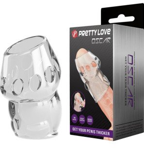 Przezroczysta nakładka pogrubiająca na penis Pretty Love Oscar do intymnego wellness – zdjęcie 2