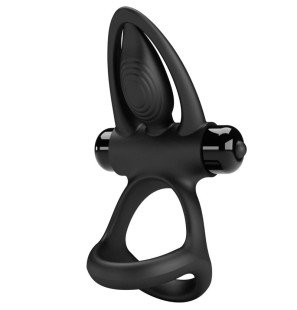 Pretty Love vibrierender Penisring mit 10 Vibrationsmodi aus schwarzem Silikon – Bild 1