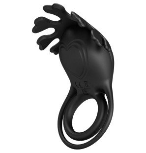 Ruben anneau pénien vibrant avec 7 vibrations en silicone noir – photo 2