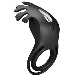 Ruben vibrating penis ring with 7 vibrations in black silicone – image 3
