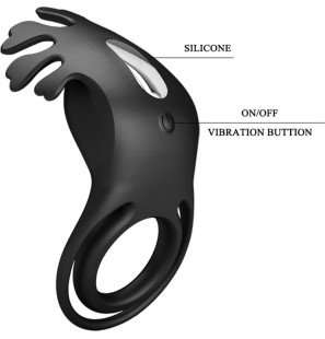 Ruben vibrating penis ring with 7 vibrations in black silicone – image 7