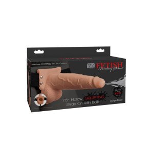 Regulowana realistyczna uprząż z penisem i tryskającymi jądrami, 19 cm – zdjęcie 5