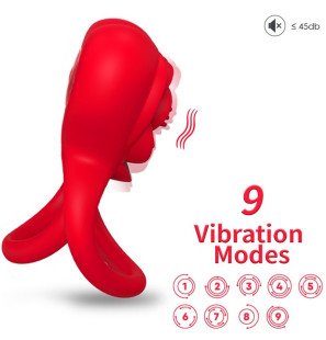 Armony Red Vibrating Penis Ring with Heart Design – image 1