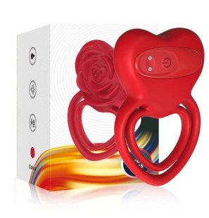 Armony Red Vibrating Penis Ring with Heart Design – image 5
