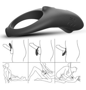 ARMONY Shark vibrerende penisring met afstandsbediening zwart 85 mm – foto 5