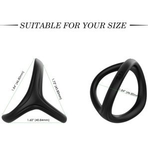 Anneau pénien double en silicone noir Armony Tresor 47 mm – photo 2