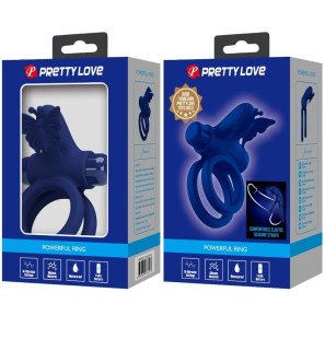Pretty Love Jamele vibrerende dubbele penisring met vlinderstimulator – foto 10
