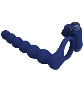 Pretty Love Ajmal Vibrating Penis Ring with Blue Plug – image 3