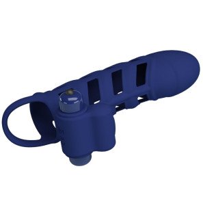 Vibrating penis ring with blue silicone cover – image 2