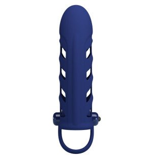 Vibrating penis ring with blue silicone cover – image 5